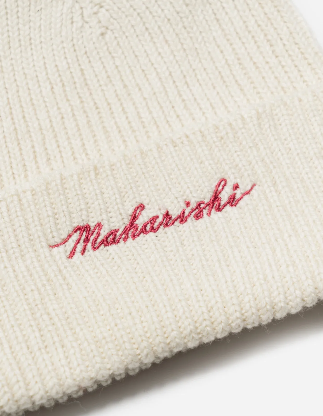 1368 Maharishi Embroidered Beanie Ecru