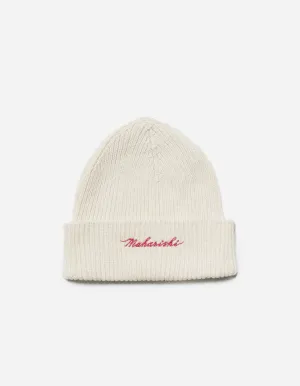 1368 Maharishi Embroidered Beanie Ecru