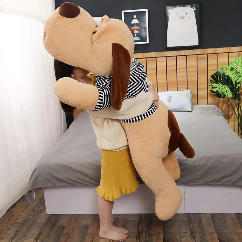 1PC 70/90/130 CM Giant Plush Toy Big Sleeping Dog Stuffed Dog Soft Animal Toy Soft Pillow Baby Girls Birthday Gift