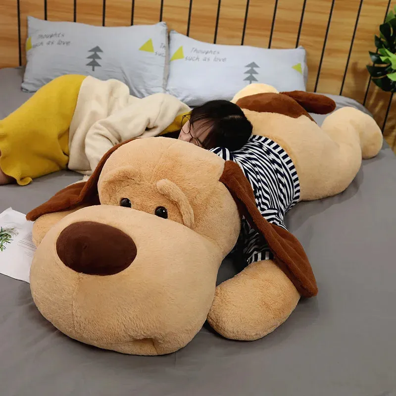 1PC 70/90/130 CM Giant Plush Toy Big Sleeping Dog Stuffed Dog Soft Animal Toy Soft Pillow Baby Girls Birthday Gift