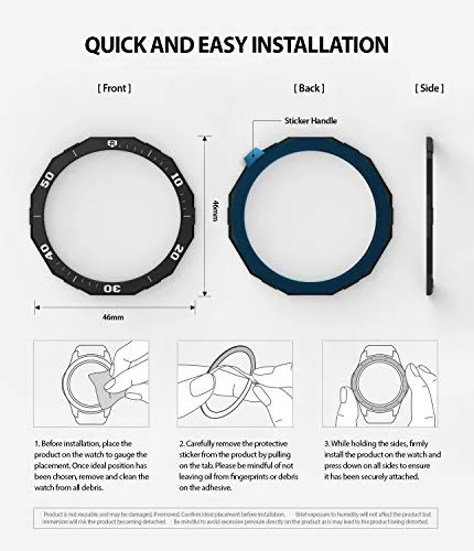 Bezel Styling for Galaxy Watch 46mm / Galaxy Gear S3 Frontier - GW-46-46  [Stainless Steel]