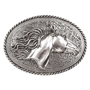 Blazin Roxx Silver Plated Horse Head Belt Buckle