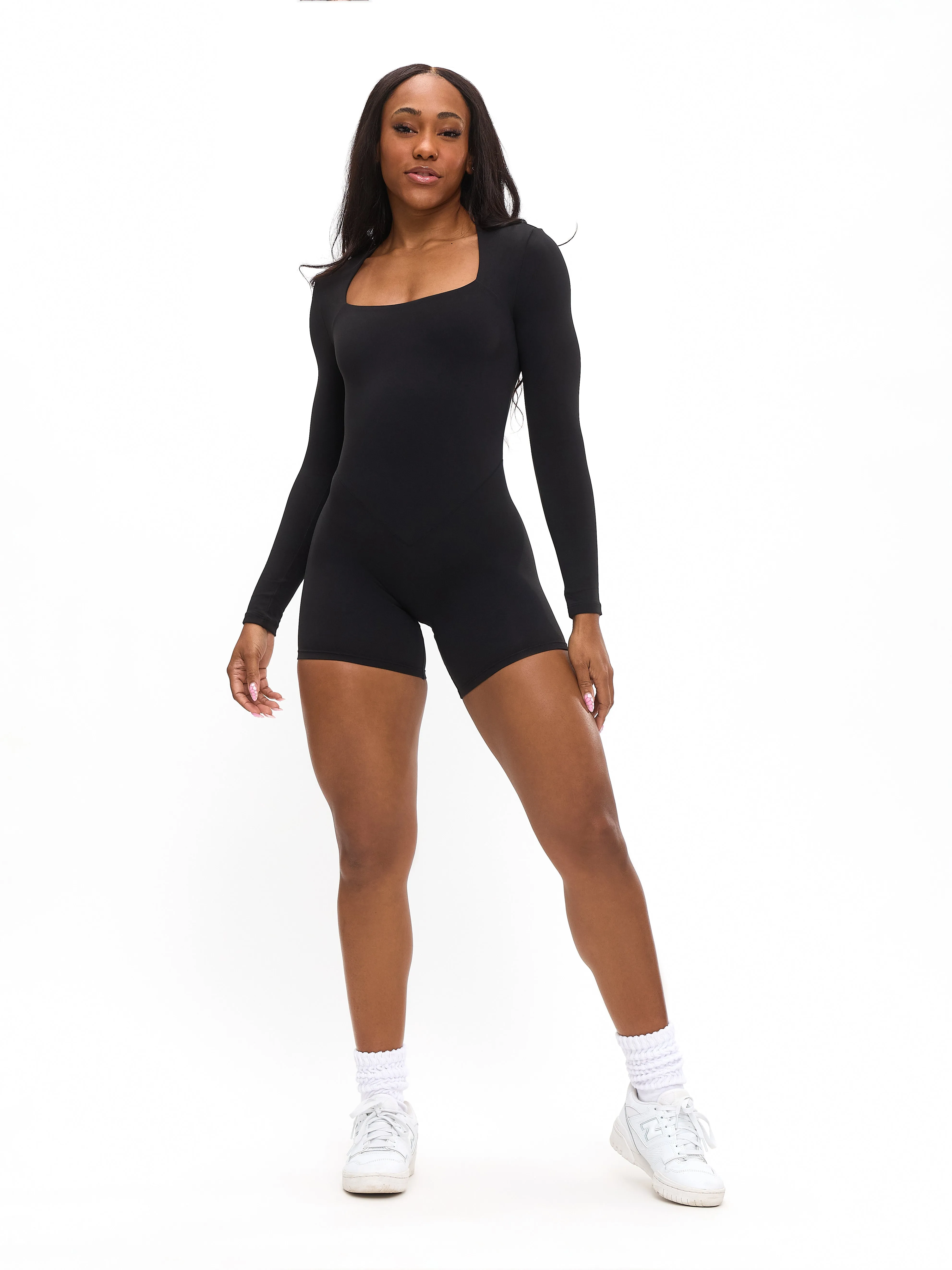 Butter Long Sleeve Bodysuit  - Onyx Black