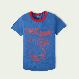 C1588 NI Fast Food Rough Edges Blue T-Shirt