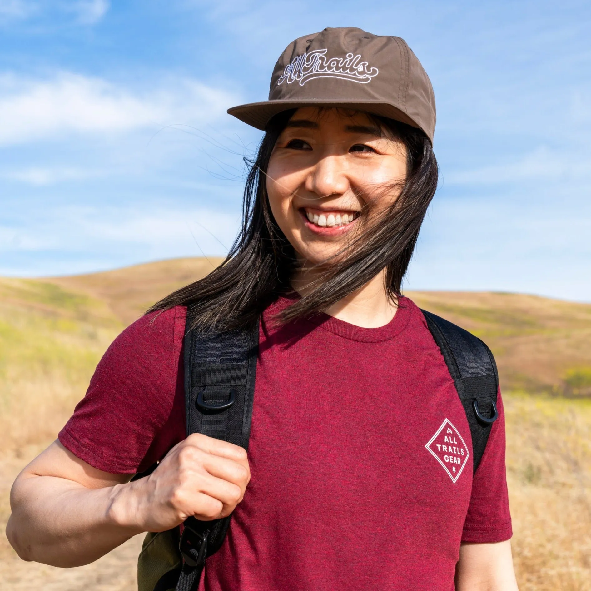 Camp AllTrails Badge Tee - Dark Red