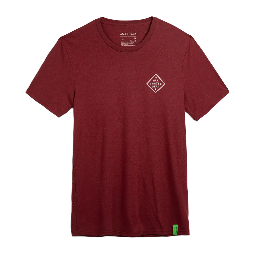 Camp AllTrails Badge Tee - Dark Red