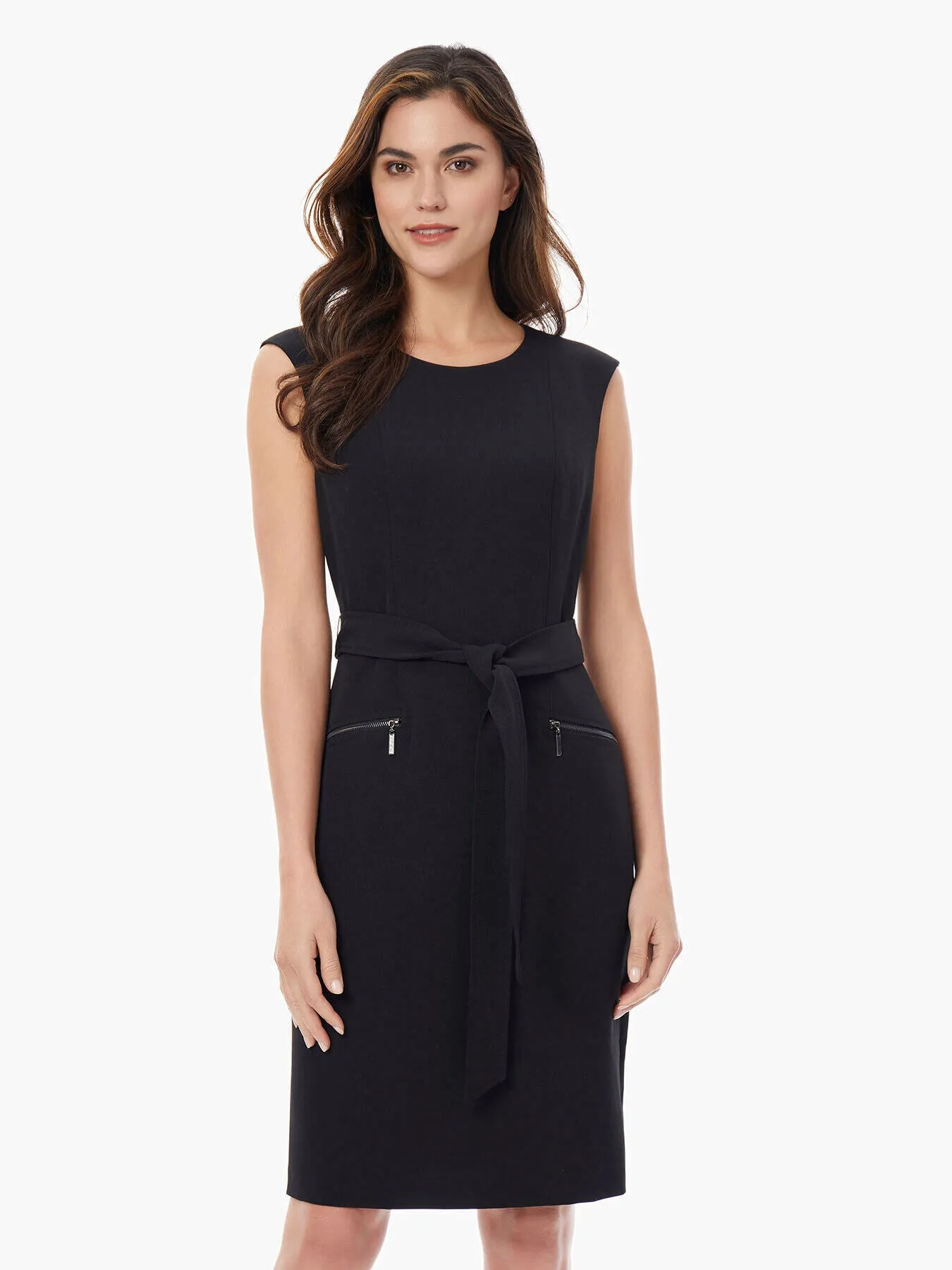 Crepe Tie-Waist Dress