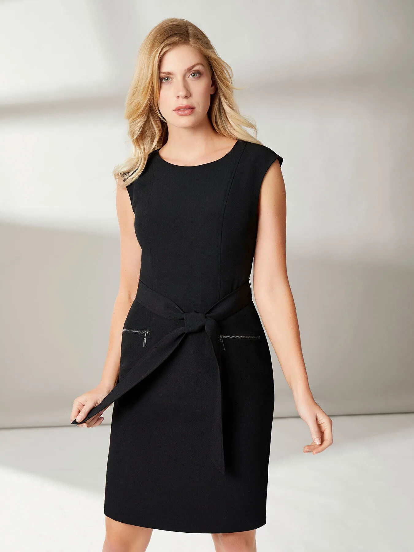 Crepe Tie-Waist Dress