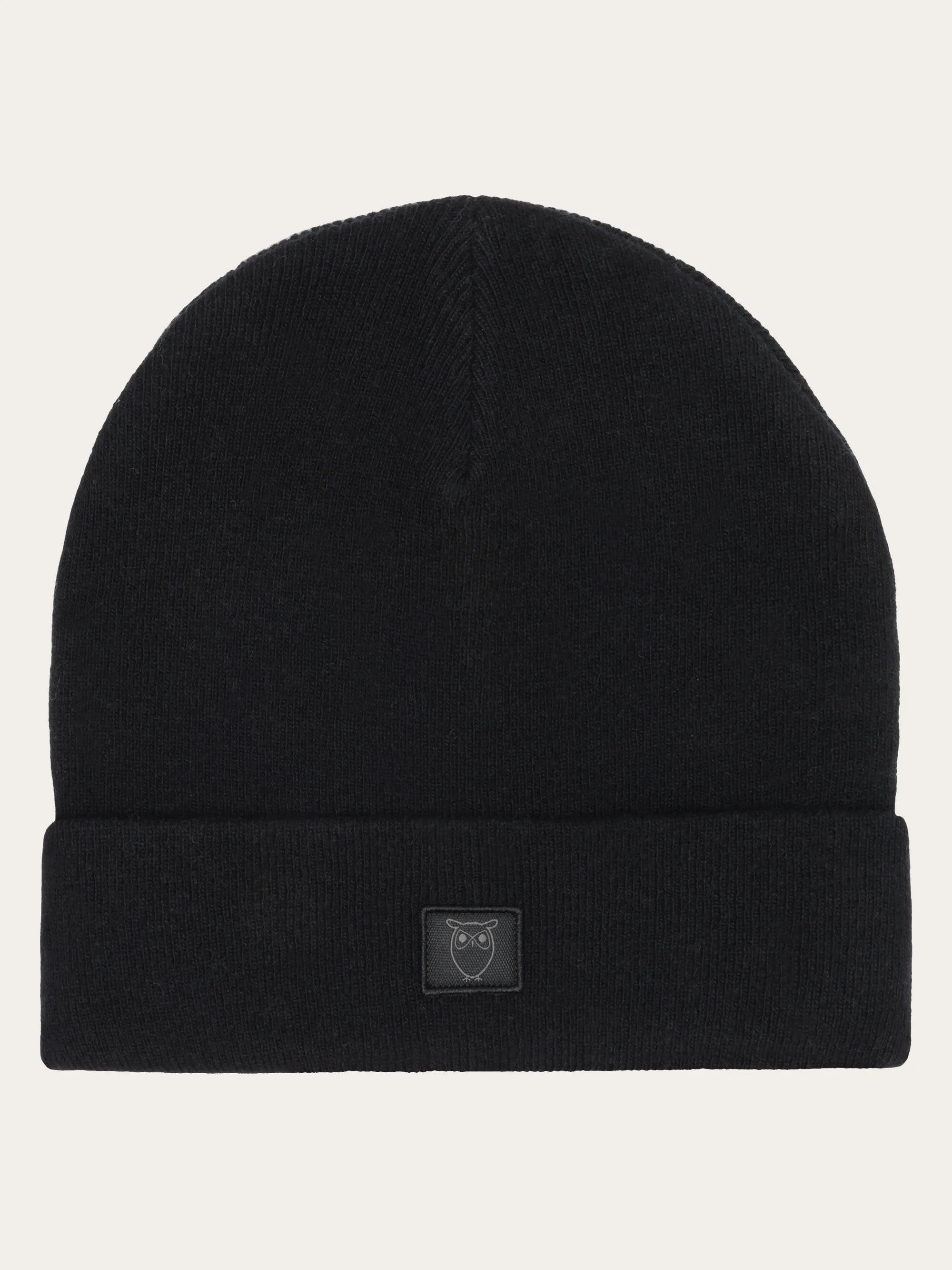 Double layer wool beanie - Black Jet