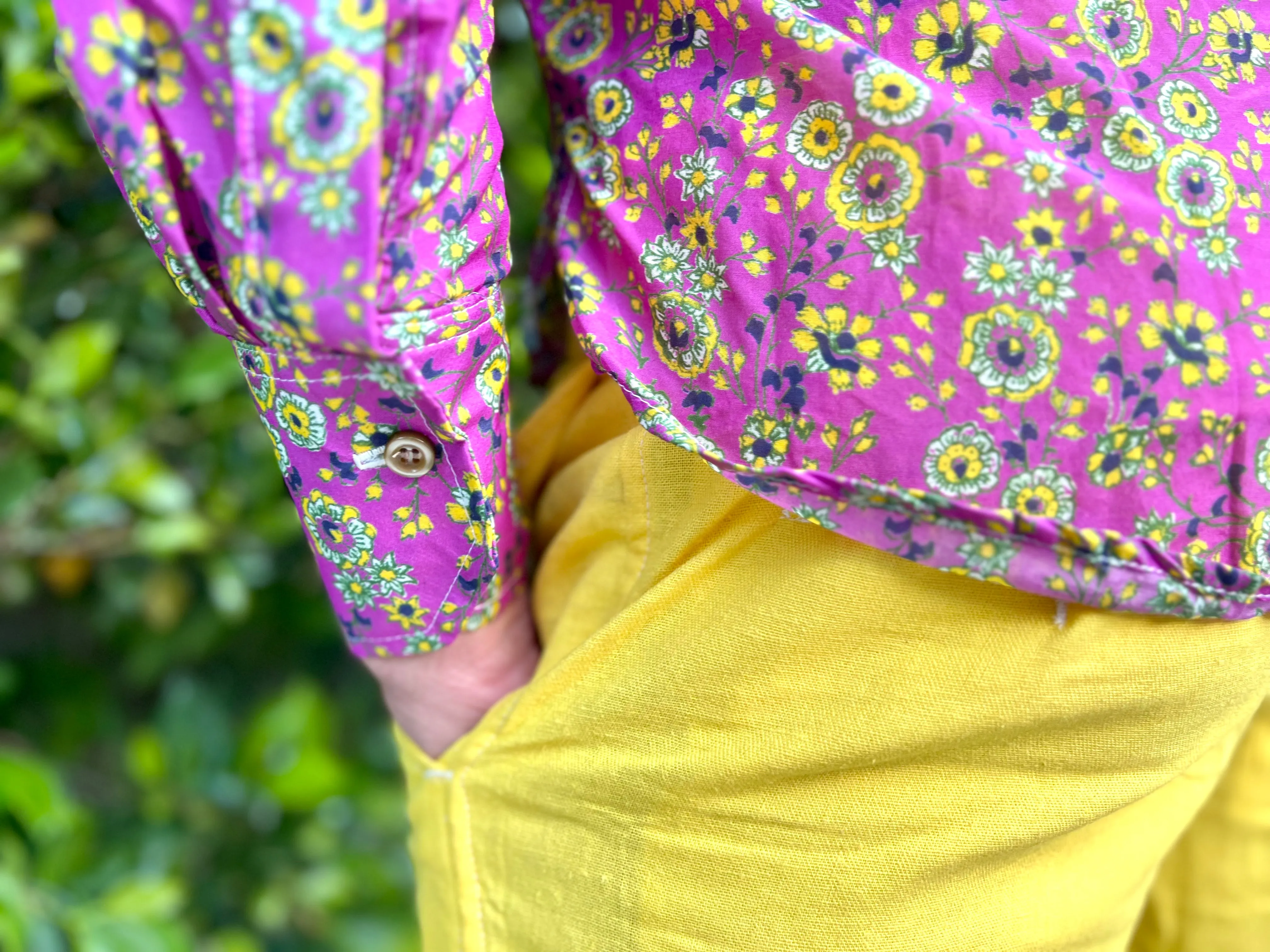 fly yellow linen short