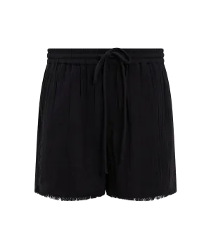 Fray Edge Detail Shorts - Black