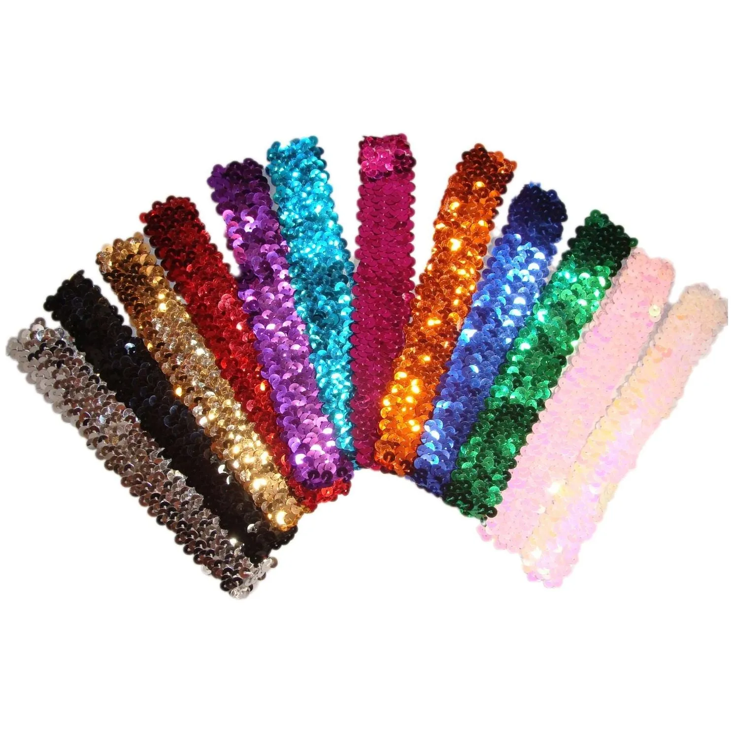 Gold Sequin Headbands - 12 Pack