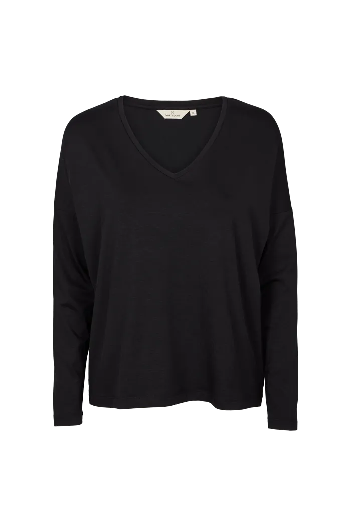 Joline LS V-neck - Black