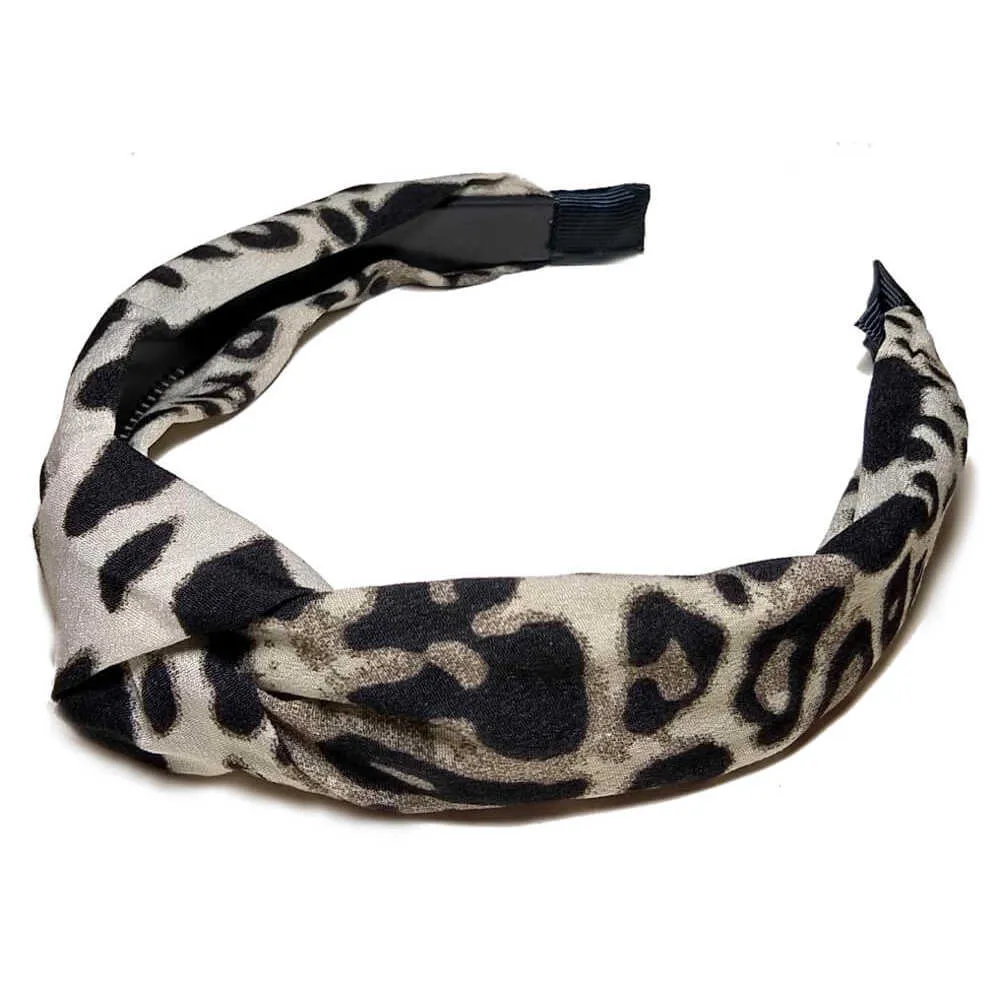 Knotted Leopard Print Turban Headband