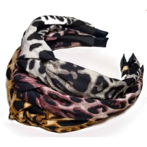 Knotted Leopard Print Turban Headband