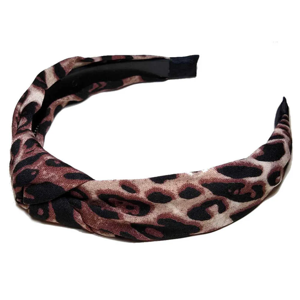 Knotted Leopard Print Turban Headband