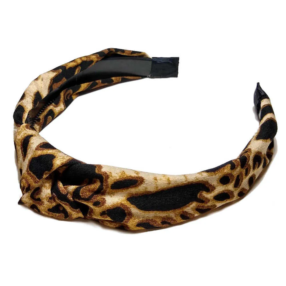 Knotted Leopard Print Turban Headband