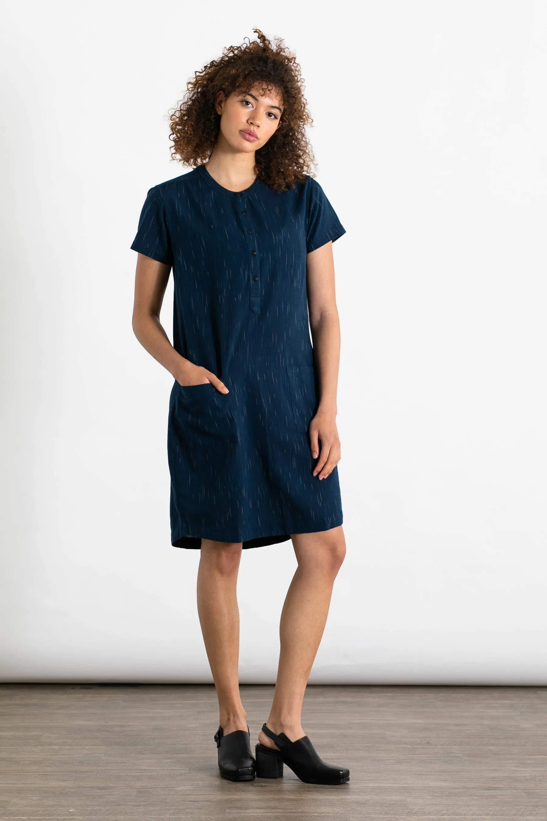 Mariam Shift Dress / Navy Space Dye