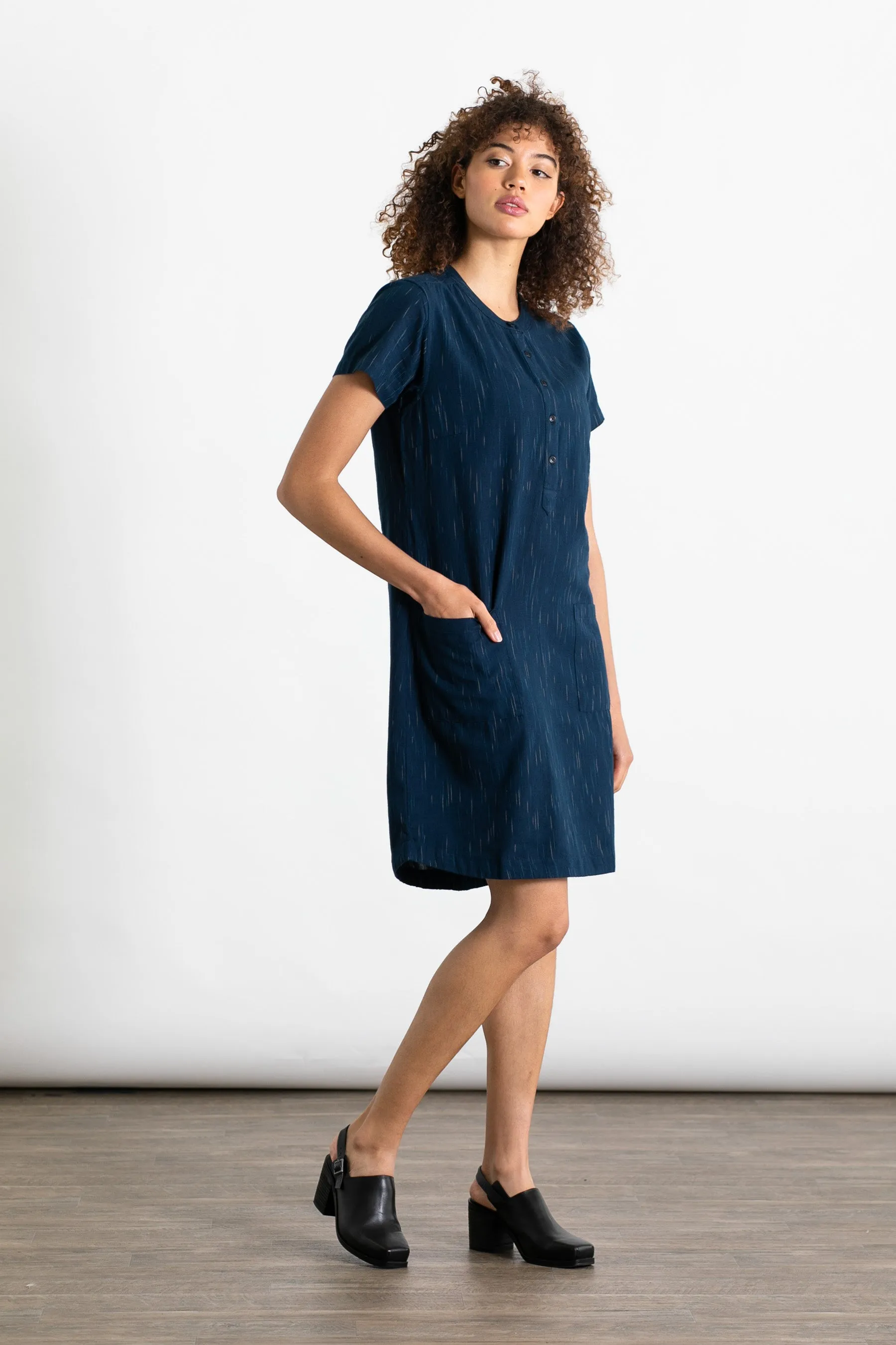 Mariam Shift Dress / Navy Space Dye