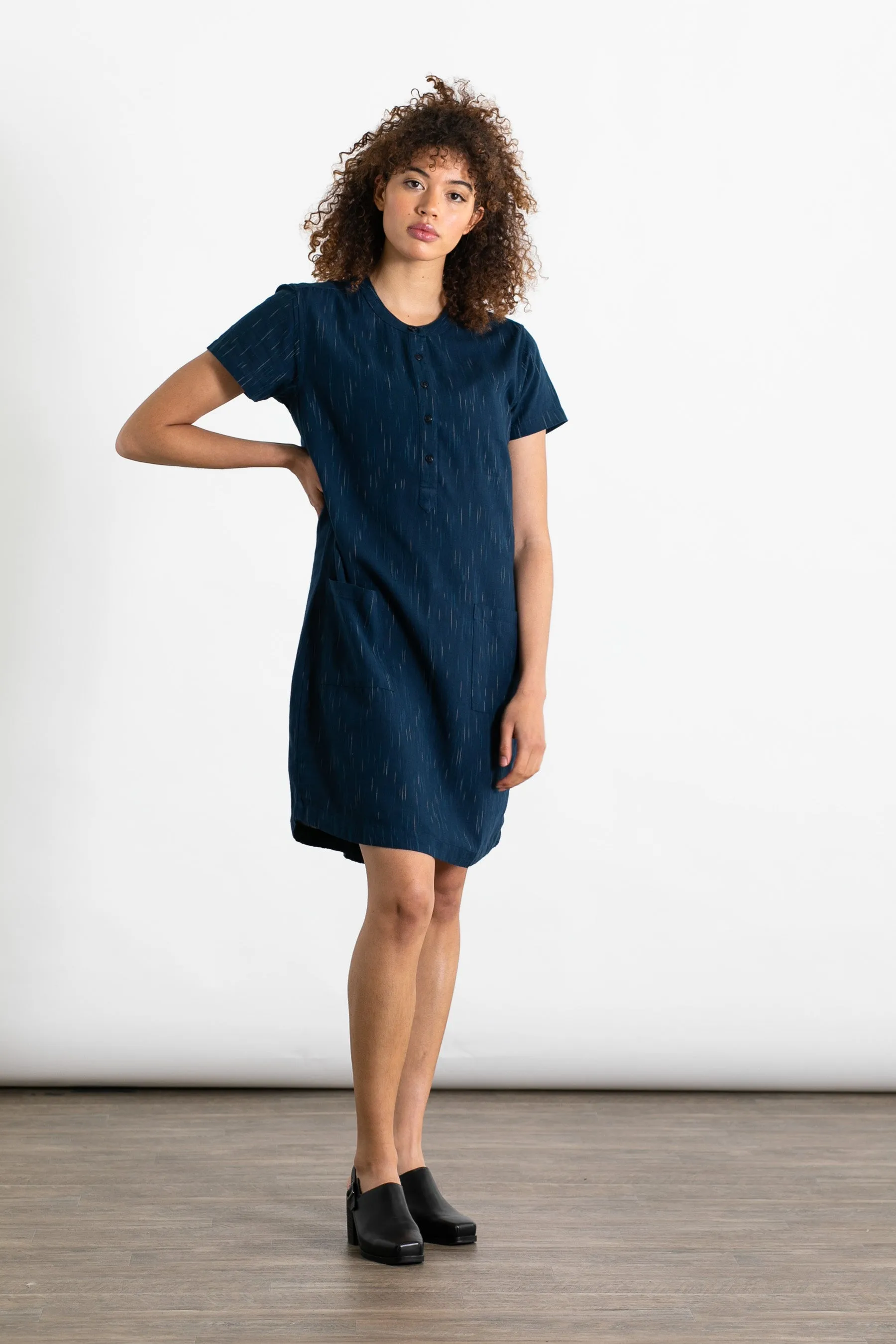 Mariam Shift Dress / Navy Space Dye