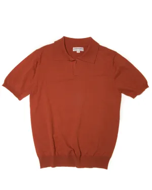 Orange Fly Collar Buttonless Polo Shirt