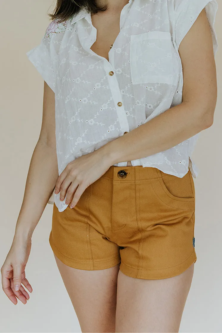 Retro Pocket Shorts - Marigold Twill