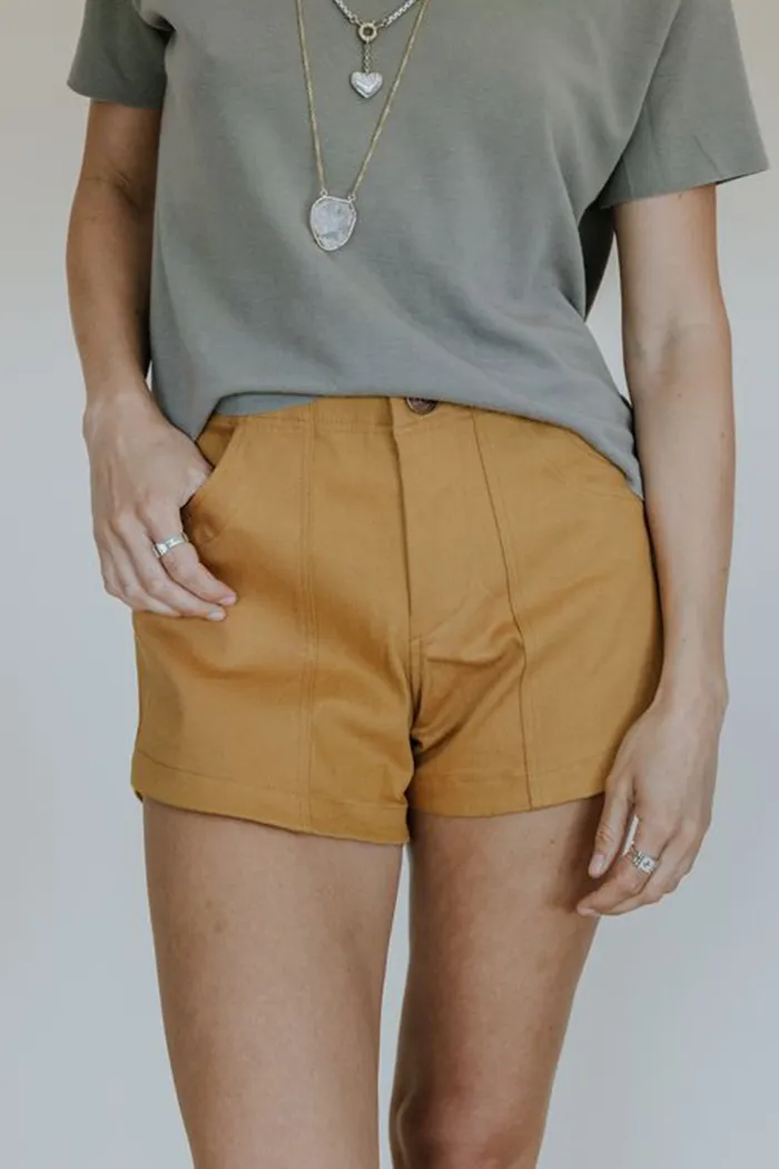 Retro Pocket Shorts - Marigold Twill