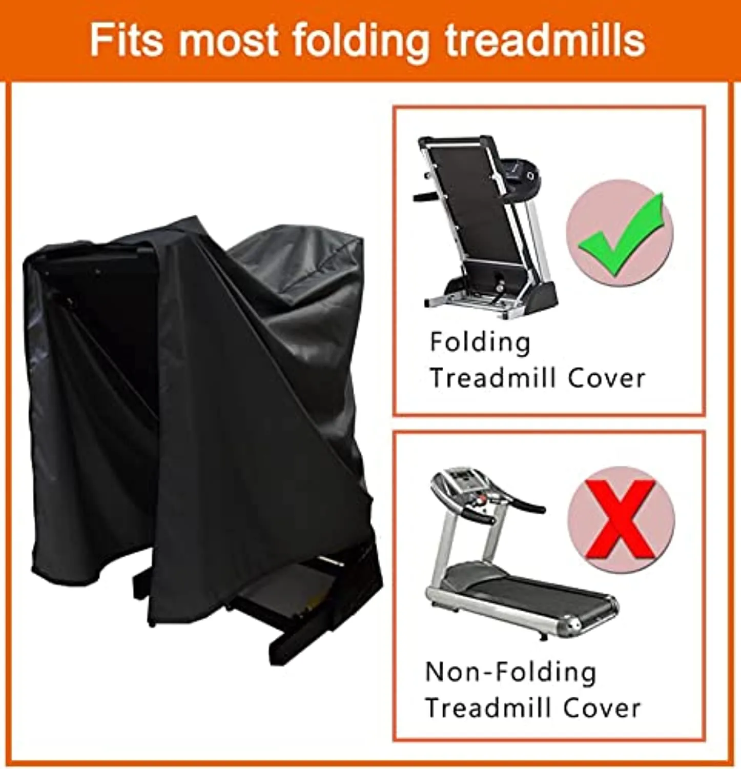 RHDFKOD Folding Running Machine Protective Cover, Indoor Outdoor Treadmill Cover Waterproof Oxford Cloth Treadmill Cover with Zipper for for Fitness Equipment