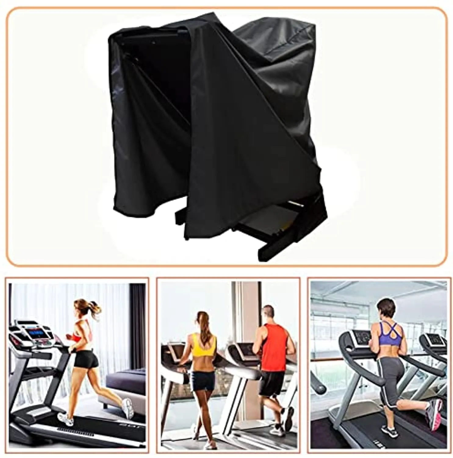 RHDFKOD Folding Running Machine Protective Cover, Indoor Outdoor Treadmill Cover Waterproof Oxford Cloth Treadmill Cover with Zipper for for Fitness Equipment