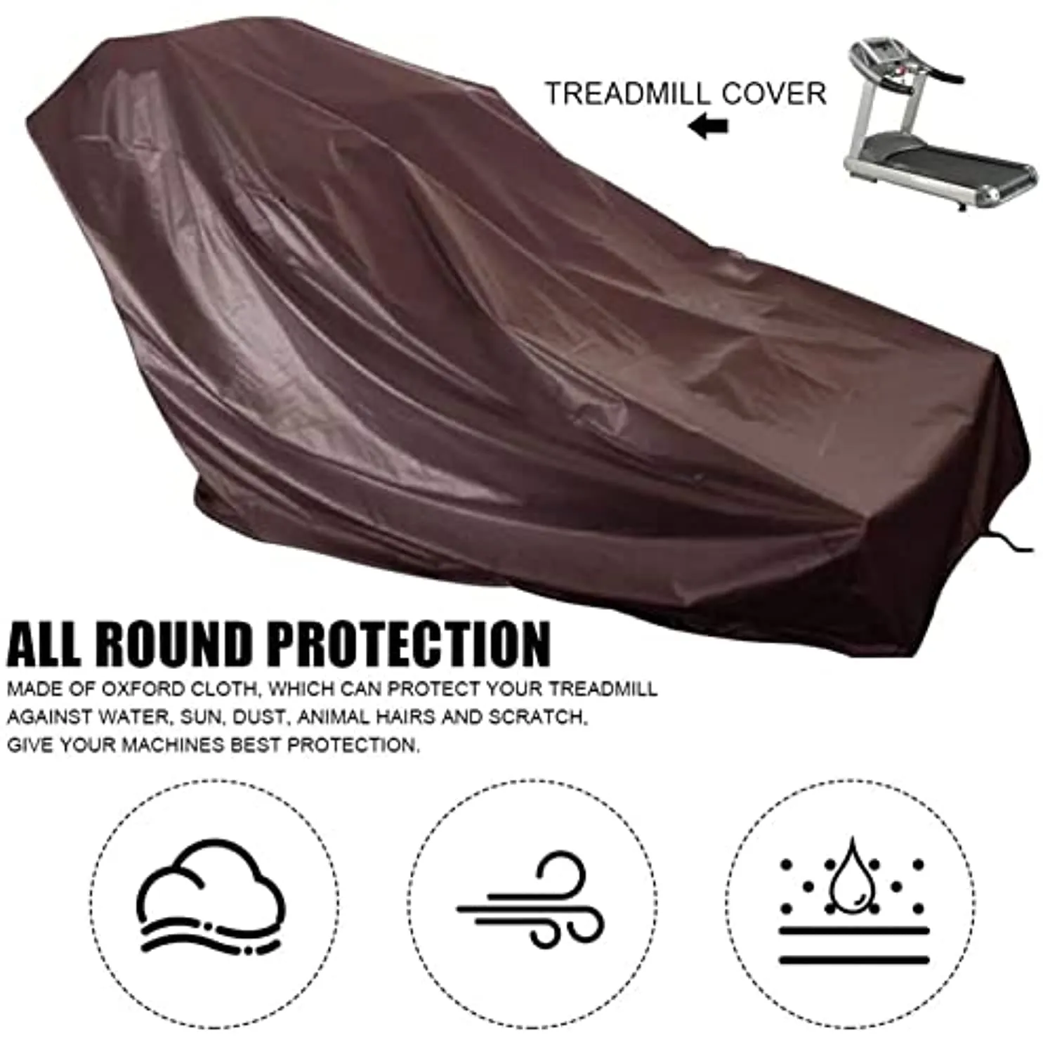 RHDFKOD Running Machine Cover, Non Folding Treadmill Cover Waterproof Dustproof Oxford Cloth Running Machine Protective Cover for Outside Indoor