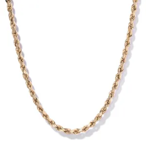 Solid Yellow Gold Rope Chain – 5mm