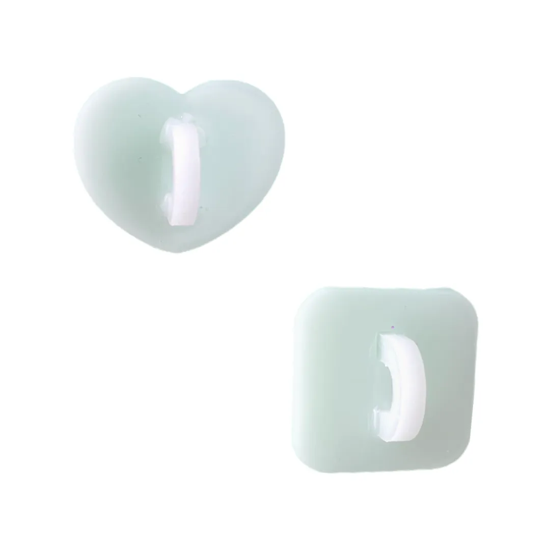 Variety 2 Pack - White Heart & Square Stick-On Hooks