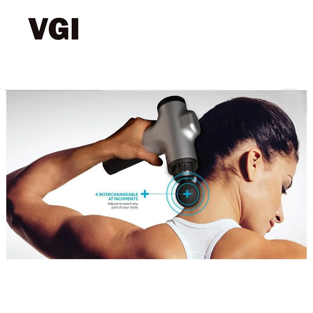 VGI Deep Tissue Percussion Muscle Massage Gun - 6 Speed Levels & 4 Interchangeable Massage Heads