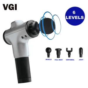 VGI Deep Tissue Percussion Muscle Massage Gun - 6 Speed Levels & 4 Interchangeable Massage Heads